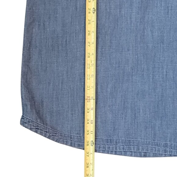 Old Navy LS Popover 100% Cotton Denim Chambray Shirtdress - Picture 7 of 14